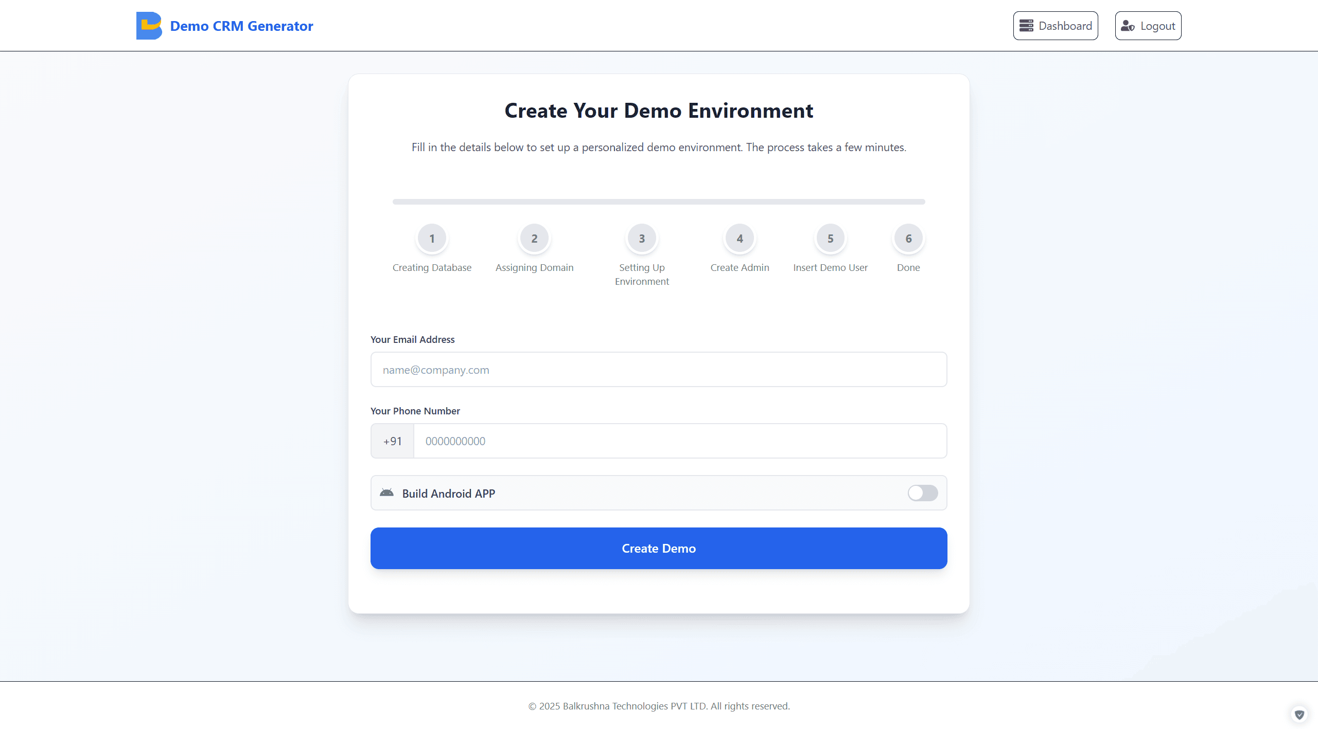 Autonomous CRM Demo Platform screenshot 1